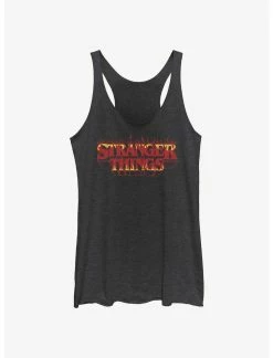 Null Stranger Things Fire Outline Logo Womens Tank Top