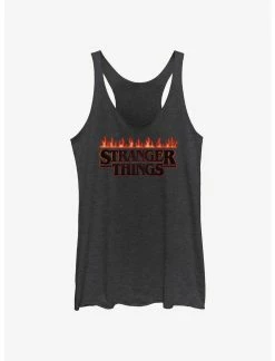Null Stranger Things Logo On Fire Womens Tank Top