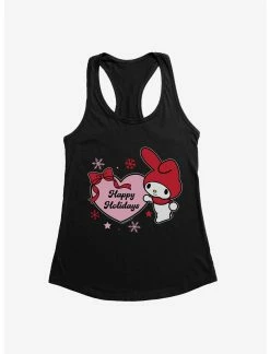 Null My Melody Happy Holidays Heart Womens Tank Top