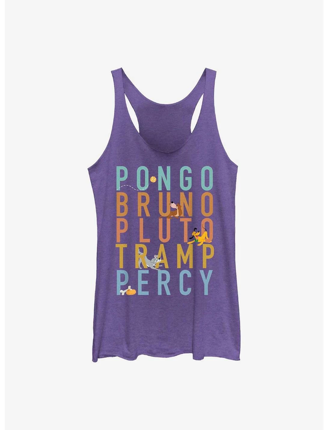 Null Disney Channel Pongo, Bruno, Pluto, Tramp, Percy Womens Tank Top