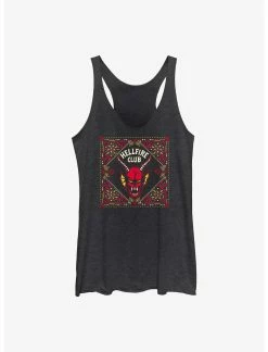 Null Stranger Things Hellfire Club Pattern Womens Tank Top