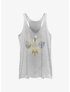 Null Star Wars The Mandalorian Grogu And Bounty Hunters Womens Tank Top