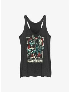 Null Star Wars The Mandalorian Grunge Rock Star Poster Womens Tank Top