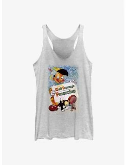 Null Disney Pinocchio Watercolor Cover Womens Tank Top