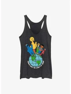 Null Sesame Street Friends Make The World Womens Tank Top